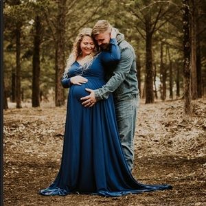 Royal blue maternity dress